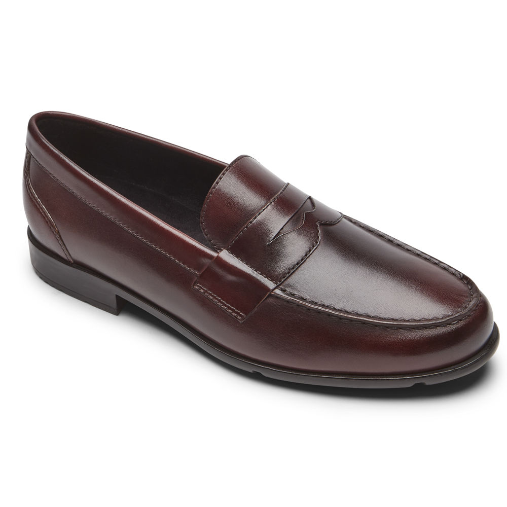 Rockport Loafers For Mens Dark Brown - Classic Penny - QO0247985